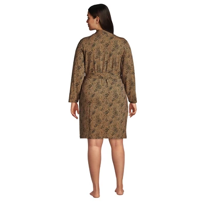 Lands' End Women's Cotton Blend Above The Knee Length Robe 1 Lands' End Women's Cotton Blend Above The Knee Length Robe