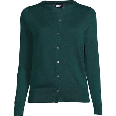 Lands' End Women's Fine Gauge Cotton Cardigan Sweater 10 Lands' End Women's Fine Gauge Cotton Cardigan Sweater - Image 10