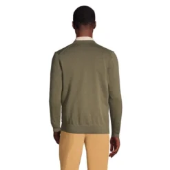 Lands' End Men's Fine Gauge Supima Cotton V-Neck Cardigan Sweater
