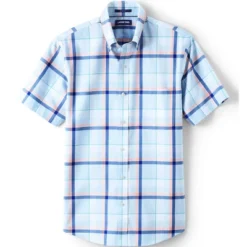 Lands' End Men's Short Sleeve Traditional Fit No Iron Sportshirt