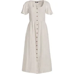 Lands' End Women's Linen Sweetheart Button Front Midi Dress -Clothing store GUEST 56fe8043 627c 4d5a a35f 1a310a86bf14