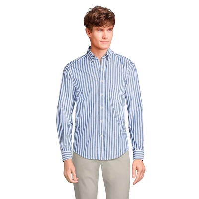 Lands' End Men's Tailored Fit Essential Lightweight Long Sleeve Poplin Shirt 6 Lands' End Men's Tailored Fit Essential Lightweight Long Sleeve Poplin Shirt - Image 6