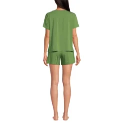 Lands' End Women's Cooling 2 Piece Pajama Set - Short Sleeve Tee And Shorts