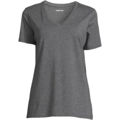 Lands' End Women's Relaxed Supima Cotton Short Sleeve V-Neck T-Shirt -Clothing store GUEST 59d562f0 7e34 4839 ac29 36e3cc855620