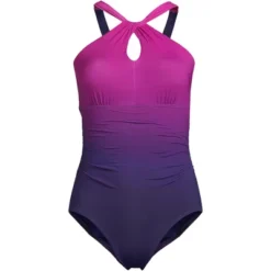 Lands' End Women's Chlorine Resistant High Neck To One Shoulder Multi Way One Piece Swimsuit -Clothing store GUEST 5a6f7226 e653 4876 9b0c a4c3eb12703f