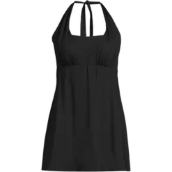 Lands' End Women's Chlorine Resistant Square Neck Halter Swim Dress One Piece Swimsuit -Clothing store GUEST 5c639acf 73be 4872 9071 6e034af75169
