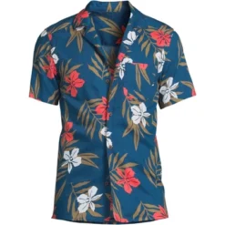 Lands' End Men's Traditional Fit Short Sleeve Camp Collar Hawaiian Shirt -Clothing store GUEST 5ceb8dcb bf8d 487a 9aff 601d197409dc