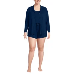 Lands' End Women's Cooling 3 Piece Pajama Set - Long Sleeve Top Cami And Shorts -Clothing store GUEST 5e700c0e 15bf 46db b39d 595587c8b4b9