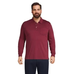 Lands' End Men's Long Sleeve Super Soft Supima Polo Shirt With Pocket -Clothing store GUEST 5eff1afd 7d87 41e1 a5ce 2ceabf4f0e65