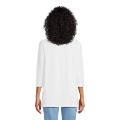 Lands' End Women's 3/4 Sleeve Slub Jersey Swing Tunic