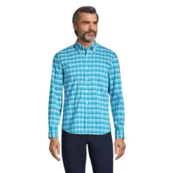 Lands' End Men's Traditional Fit Comfort-First Shirt With Coolmax Printed -Clothing store GUEST 5fbcacb9 0eaf 48af 859e 7966064133b2