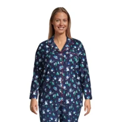 Lands' End Women's Long Sleeve Print Flannel Pajama Top -Clothing store GUEST 634c6824 97c5 425b af6d f9b43376f124