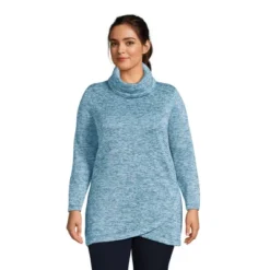 Lands' End Women's Sweater Fleece Tunic Cowl Neck Pullover -Clothing store GUEST 65ea79a2 0110 41f2 bc30 5c8ffd591e85