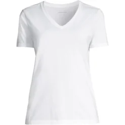 Lands' End Women's Relaxed Supima Cotton Short Sleeve V-Neck T-Shirt -Clothing store GUEST 66ef7ae0 ec87 44aa 9df7 eb13fd3d3c0c