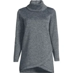 Lands' End Women's Tall Sweater Fleece Tunic Cowl Neck Pullover -Clothing store GUEST 6a2c9b27 ad25 43da ac17 94554b93d234