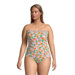 Lands' End Draper James X Lands' End Women's Chlorine Resistant Bandeau One Piece Swimsuit Removable Straps -Clothing store GUEST 6a4fc2b5 0b0c 4cd0 8617 cfb18af6471d