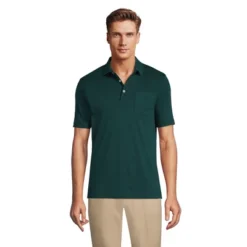 Lands' End Men's Short Sleeve Super Soft Supima Polo Shirt With Pocket -Clothing store GUEST 6b1e124a ba7e 47c8 8d20 c80fa3cf4665