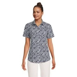 Lands' End Lands' End Women's Short Sleeve No Iron Shirt -Clothing store GUEST 6b5f69bc a5a1 4c4b 8741 ba9d63f19811