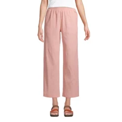 Lands' End Women's High Rise Pull On Elastic Waist Wide Leg Crinkle Knit Crop Pants -Clothing store GUEST 6bf59eb7 5337 44b7 a175 0ba8f1fc5154