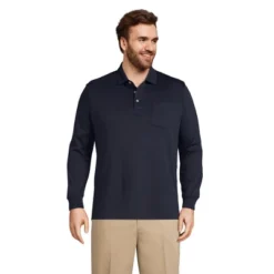 Lands' End Men's Long Sleeve Super Soft Supima Polo Shirt With Pocket -Clothing store GUEST 6c98d7a9 379d 496d acfa 668a2aa3acfb