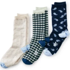 Lands' End Women's 3-Pack Seamless Pattern Crew Socks -Clothing store GUEST 6f85eeb4 dd75 4260 93d9 169fa65725ed