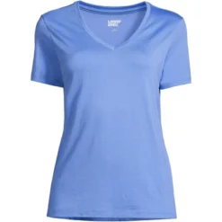 Lands' End Women's Relaxed Supima Cotton Short Sleeve V-Neck T-Shirt -Clothing store GUEST 70e0d84e 2f4f 4e5a 9a31 86f49d83c5bc