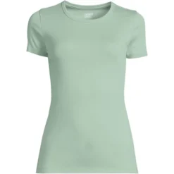 Lands' End Women's Cotton Rib Short Sleeve Crewneck T-shirt -Clothing store GUEST 71b8dfd8 e506 47b1 9905 031fc4e33a4c