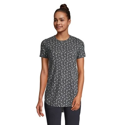 Lands' End Women's Moisture Wicking UPF Sun Short Sleeve Curved Hem Tunic Top-Print 7 Lands' End Women's Moisture Wicking UPF Sun Short Sleeve Curved Hem Tunic Top-Print - Image 7