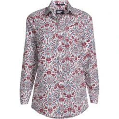 Lands' End Women's Wrinkle Free No Iron Roll Sleeve Boyfriend Tunic Top -Clothing store GUEST 72d9ed92 b306 4d18 8384 a27e95410a80