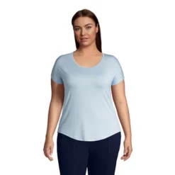 Lands' End Women's U-neck Jersey T-shirt -Clothing store GUEST 741a1690 5f29 46d8 8e1b c2759a9b3ff8