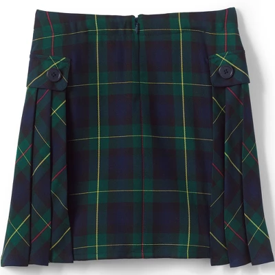 Lands' End School Uniform Girls Slim Side Pleat Plaid Skort Above Knee 1 Lands' End School Uniform Girls Slim Side Pleat Plaid Skort Above Knee