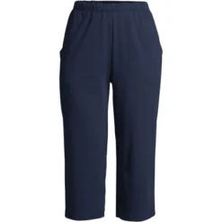 Lands' End Women's Sport Knit High Rise Elastic Waist Pull On Capri Pants -Clothing store GUEST 747e7b16 c689 4286 936d 319ce401a8fd