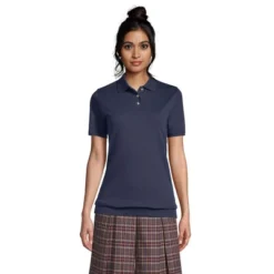 Lands' End Women's Short Sleeve Banded Bottom Polo Shirt