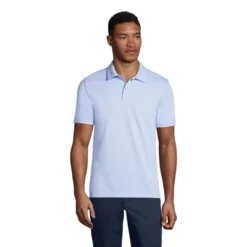 Lands' End Men's Short Sleeve Poly Pique Polo Shirt