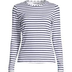 Lands' End Women's Long Crew Neck Long Sleeve Rash Guard UPF 50 Sun Protection Modest Swim Tee -Clothing store GUEST 762f1646 e0cb 41f6 b01b 6abc5d3790f0