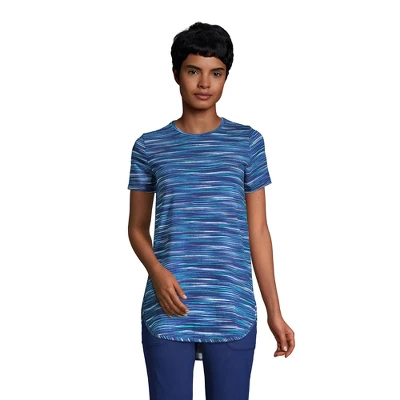 Lands' End Women's Moisture Wicking UPF Sun Short Sleeve Curved Hem Tunic Top-Print 6 Lands' End Women's Moisture Wicking UPF Sun Short Sleeve Curved Hem Tunic Top-Print - Image 6