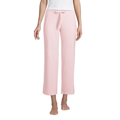 Lands' End Women's Lounge Mid Rise Wide Leg Crop Pajama Pants 4 Lands' End Women's Lounge Mid Rise Wide Leg Crop Pajama Pants - Image 4