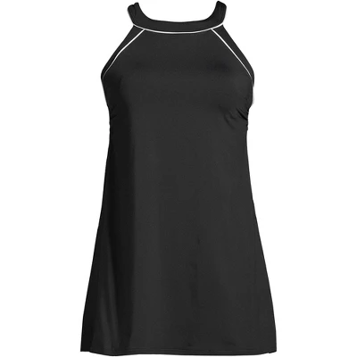 Lands' End Lands' End Women's Plus Size DD-Cup Chlorine Resistant High Neck Swim Dress One Piece Swimsuit Adjustable Strap 3 Lands' End Lands' End Women's Plus Size DD-Cup Chlorine Resistant High Neck Swim Dress One Piece Swimsuit Adjustable Strap - Image 3