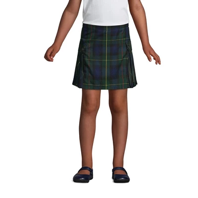 Lands' End School Uniform Girls Slim Side Pleat Plaid Skort Above Knee 2 Lands' End School Uniform Girls Slim Side Pleat Plaid Skort Above Knee - Image 2
