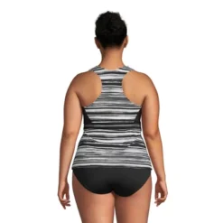 Lands' End Women's Chlorine Resistant Zip Front Tankini Swimsuit Top