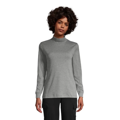 Lands' End Women's Long Sleeve Supima Mock Turtleneck 2 Lands' End Women's Long Sleeve Supima Mock Turtleneck - Image 2
