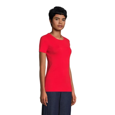Lands' End Women's Tall All Cotton Short Sleeve Crewneck T-shirt 2 Lands' End Women's Tall All Cotton Short Sleeve Crewneck T-shirt - Image 2