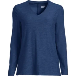 Lands' End Women's Long Sleeve Performance V-Neck Top -Clothing store GUEST 7c94d28d 2f69 47fc 8205 ad480200f8c7