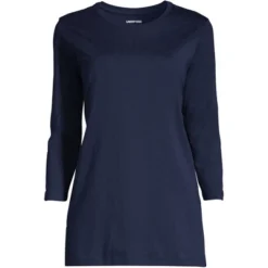 Lands' End Women's 3/4 Sleeve Supima Cotton Crewneck Tunic -Clothing store GUEST 7ccdeb1b 8304 484d 815d d4dd80fb4d0e
