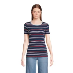Lands' End Women's Cotton Rib Short Sleeve Crewneck T-shirt -Clothing store GUEST 7de678fb 30bc 47ed 92cd b1a06bd1859a