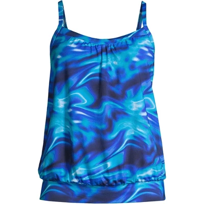 Lands' End Women's Blouson Tummy Hiding Tankini Top Swimsuit Adjustable Straps 9 Lands' End Women's Blouson Tummy Hiding Tankini Top Swimsuit Adjustable Straps - Image 9