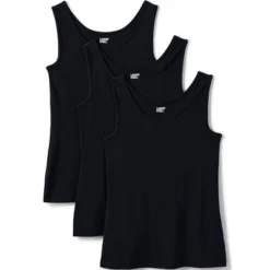 Lands' End Women's Cotton Interlock Tank 3 Pack