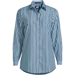 Lands' End Women's Wrinkle Free No Iron Roll Sleeve Boyfriend Tunic Top -Clothing store GUEST 7f6b1ae1 a342 4256 832b 8f0f47291a23
