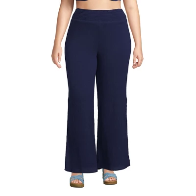 Lands' End Women's Cotton Gauze Swim Cover-up Pants 2 Lands' End Women's Cotton Gauze Swim Cover-up Pants - Image 2