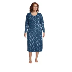 Lands' End Women's Supima Cotton Long Sleeve Midcalf Nightgown -Clothing store GUEST 8036c321 9711 441d b0f2 66d2986a97d0